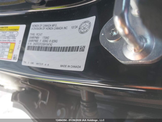 2HGFE2F23SH104742 Honda Civic Lx