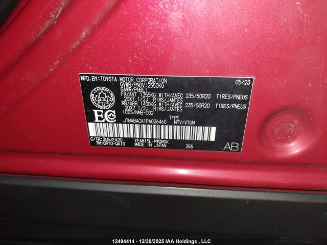 JTMABACA1PA026460 Toyota BZ4X XLE