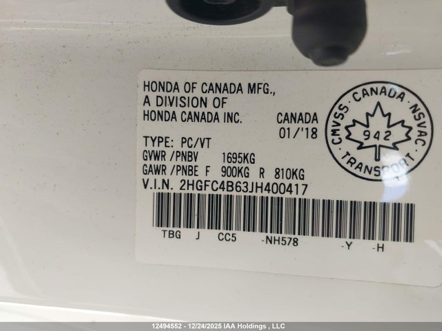 Honda Civic Lx 2018 2HGFC4B63JH400417 Image 9