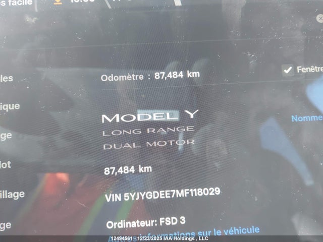 5YJYGDEE7MF118029 Tesla Model Y