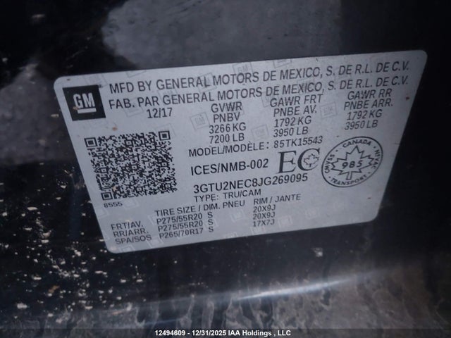 3GTU2NEC8JG269095 GMC Sierra 1500 Slt