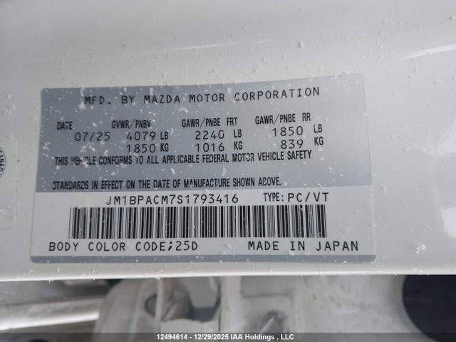 JM1BPACM7S1793416 Mazda 3 Preferred