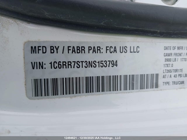 1C6RR7ST3NS153794 RAM 1500 Classic Tradesman