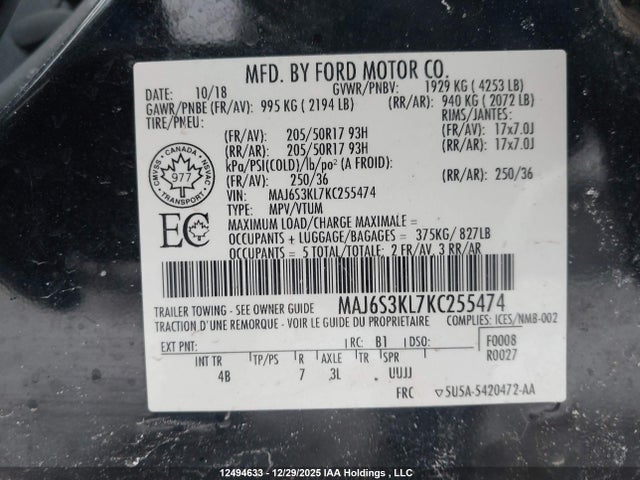 Ford Ecosport Titanium 2019 MAJ6S3KL7KC255474 Image 9
