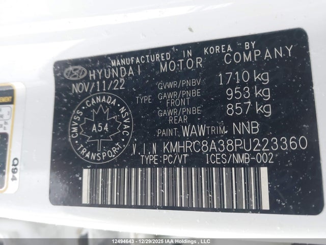 KMHRC8A38PU223360 Hyundai Venue Ultimate With Black Interior