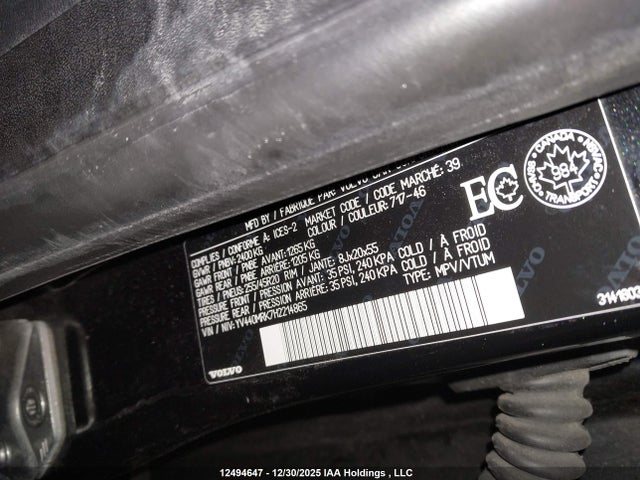 YV440MRK7H2214865 Volvo Xc60 T5/premier