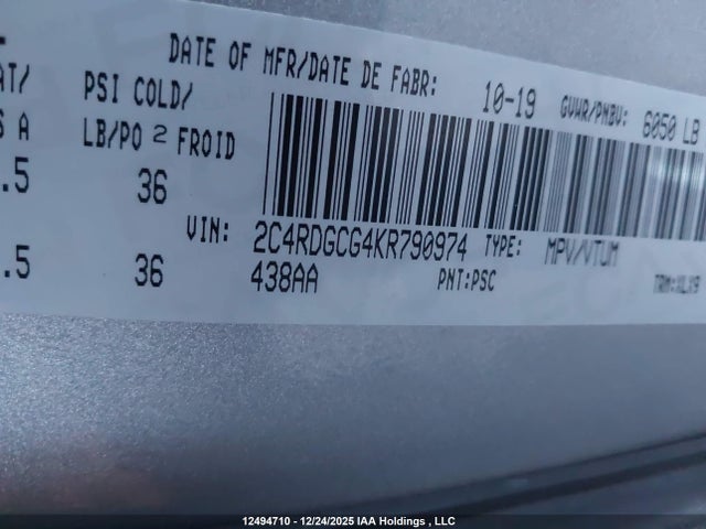 Dodge Grand Caravan Sxt 2019 2C4RDGCG4KR790974 Image 9