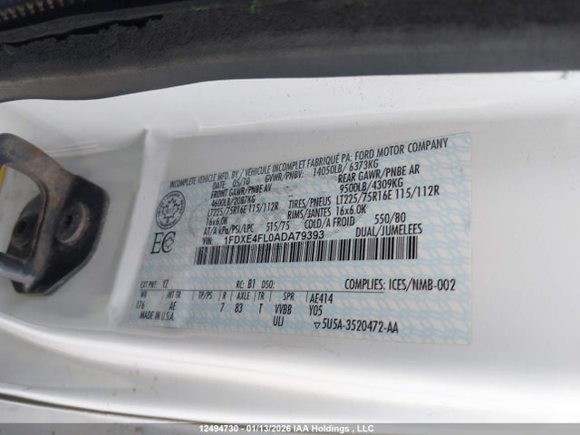Aukcja sprzedaży 2010 Ford E-450 Cutaway, vin: 1FDXE4FL0ADA79393, numer aukcji: 12494730