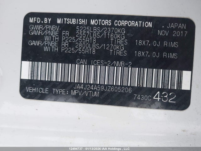JA4J24A59JZ605206 Mitsubishi Outlander Se/gt