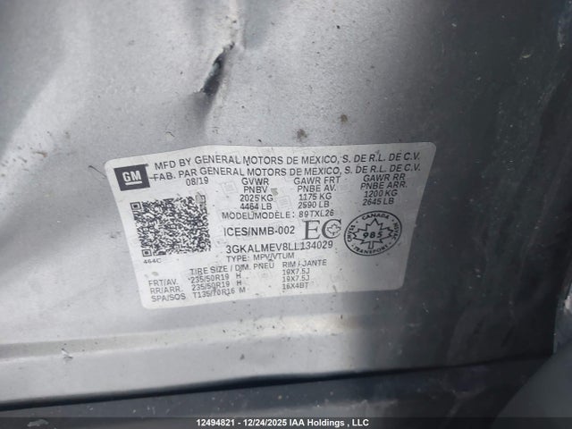 3GKALMEV8LL134029 GMC Terrain Sle
