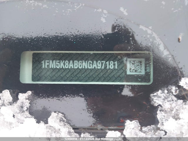 12494956 :رقم المزاد ، 1FM5K8AB6NGA97181 vin ، 2022 Ford Police Interceptor Utility مزاد بيع