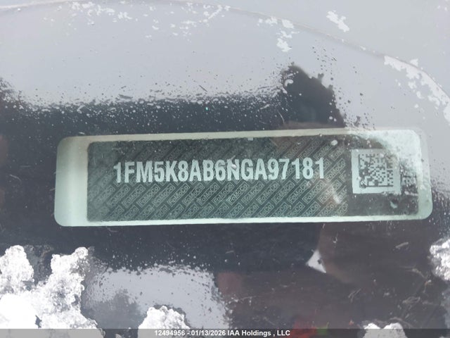 12494956 :رقم المزاد ، 1FM5K8AB6NGA97181 vin ، 2022 Ford Police Interceptor Utility مزاد بيع