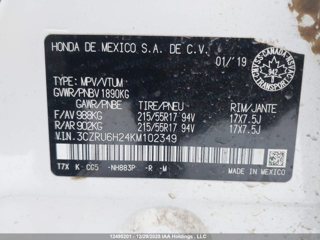 3CZRU6H24KM102349 Honda HR-V SPORT