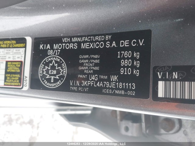 Aukcja sprzedaży 2018 Kia Forte Lx/lx+, vin: 3KPFL4A79JE181113, numer aukcji: 12495253