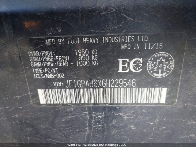 JF1GPAB6XGH229546 Subaru Impreza Premium