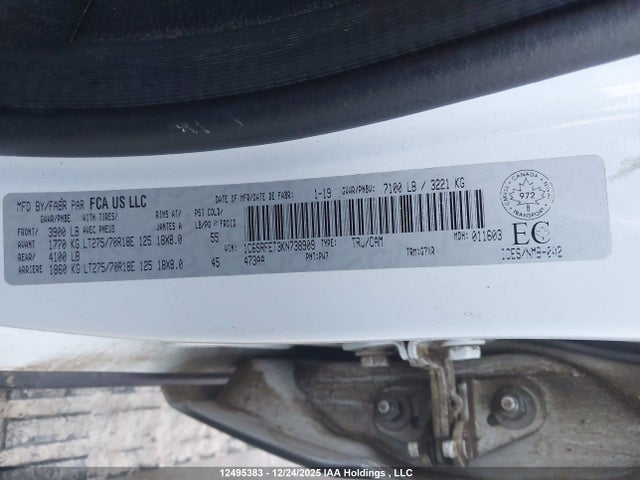 1C6SRFET3KN738909 RAM 1500 Sport/rebel