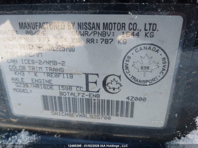 Nissan Versa 2024 3N1CN8EVXRL925700 Image 9