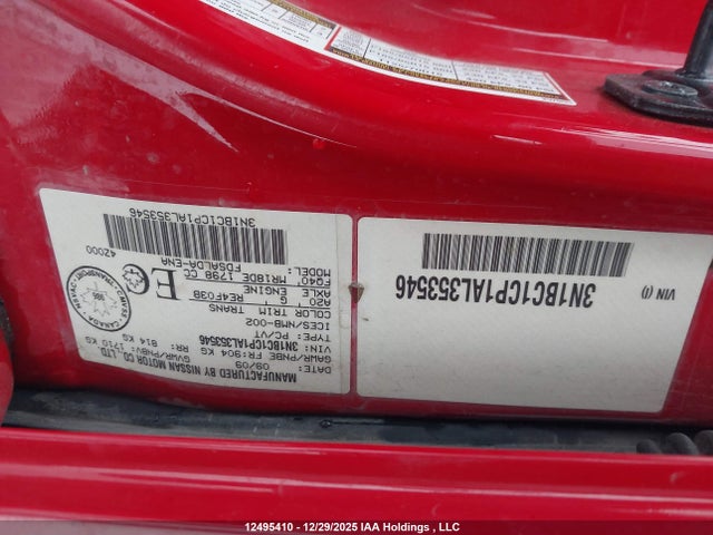 Продажа на аукционе авто 2010 Nissan Versa 1.8s, vin: 3N1BC1CP1AL353546, номер лота: 12495410