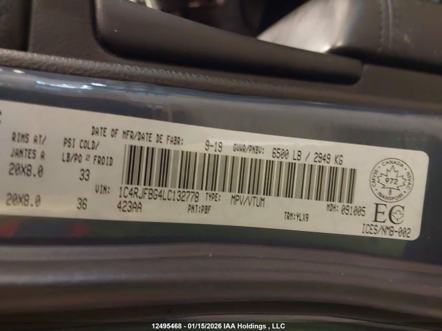1C4RJFBG4LC132778 Jeep Grand Cherokee Limited