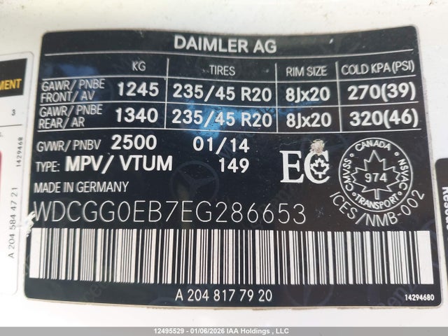 WDCGG0EB7EG286653 Mercedes-Benz Glk 250 Bluetec 4matic