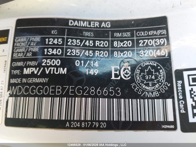 WDCGG0EB7EG286653 Mercedes-Benz Glk 250 Bluetec 4matic