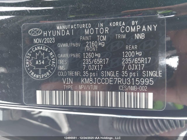 KM8JCCDE7RU315995 Hyundai TUCSON SEL