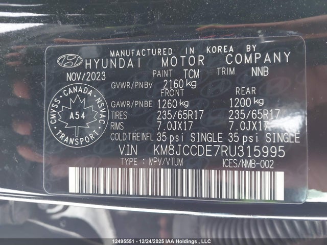 KM8JCCDE7RU315995 Hyundai TUCSON SEL