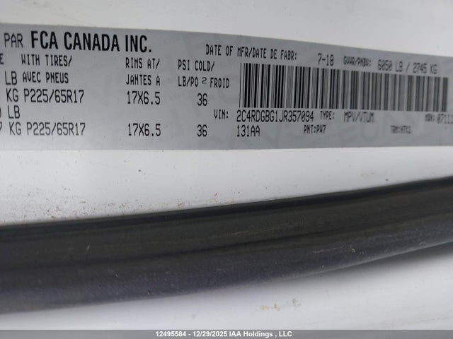 2C4RDGBG1JR357094 Dodge Grand Caravan Se
