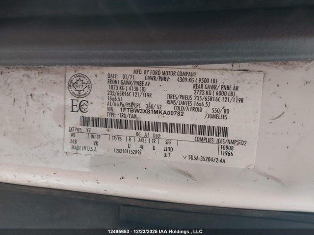 1FTBW3X81MKA00782 Ford Transit