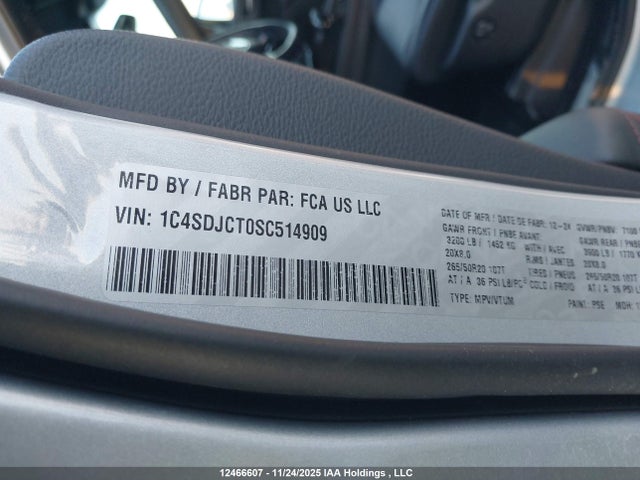 1C4SDJCT0SC514909 Dodge Durango