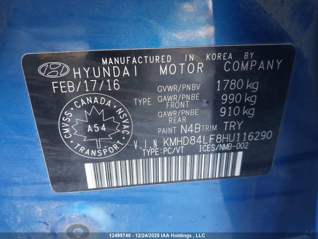 KMHD84LF8HU116290 Hyundai Elantra Se/value/limited