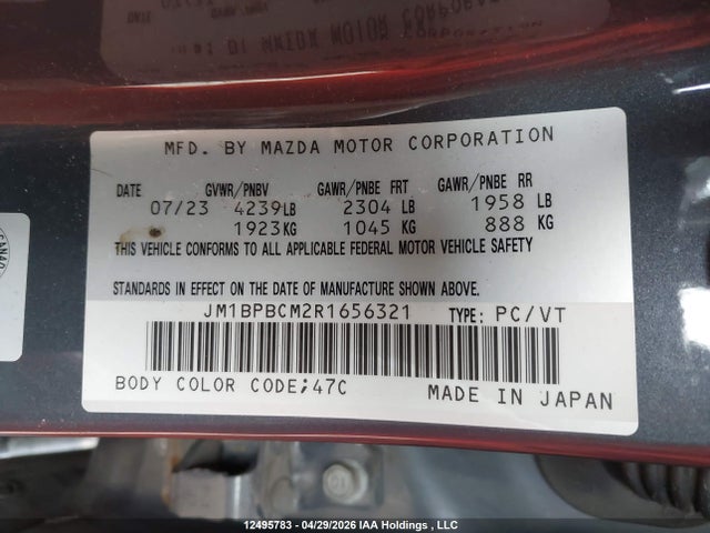 Aukcja sprzedaży 2024 Mazda 3 Preferred, vin: JM1BPBCM2R1656321, numer aukcji: 12495783
