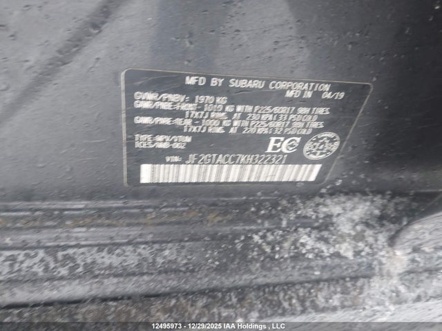 JF2GTACC7KH322321 Subaru Crosstrek Premium