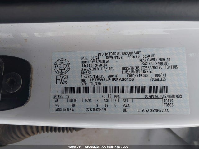 Ford F-150 Stx 2024 1FTEW2LP1RFA56158 Image 9