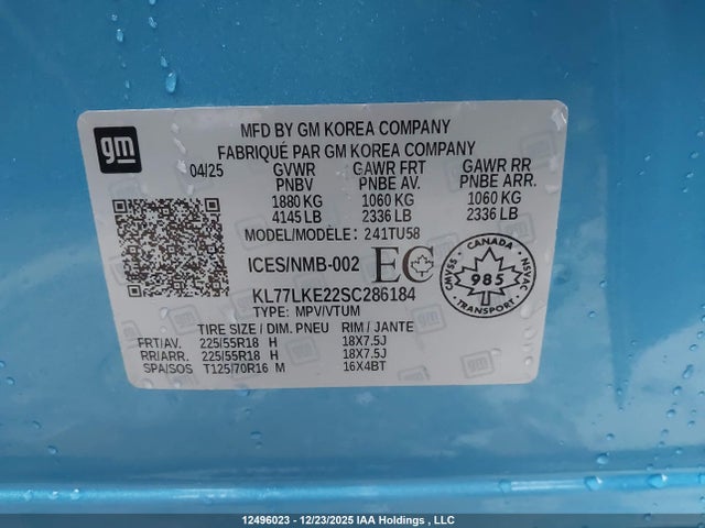 KL77LKE22SC286184 Chevrolet Trax Activ Fwd