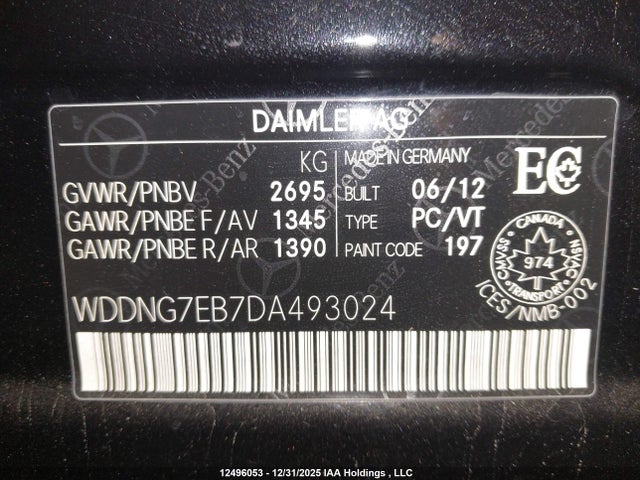 Aukcja sprzedaży 2013 Mercedes-benz Sl 63 Amg, vin: WDDNG7EB7DA493024, numer aukcji: 12496053