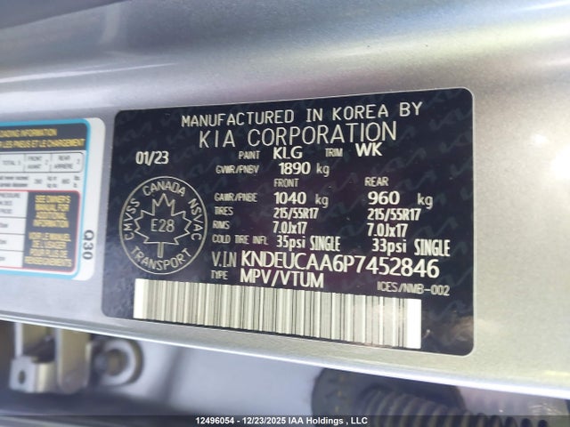 Aukcja sprzedaży 2023 Kia Seltos, vin: KNDEUCAA6P7452846, numer aukcji: 12496054