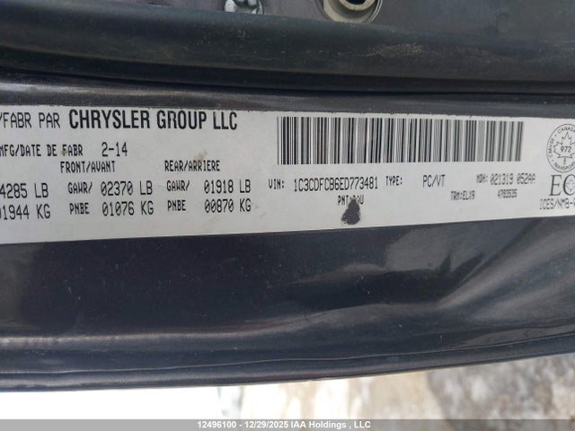 1C3CDFCB6ED773481 Dodge Dart Limited
