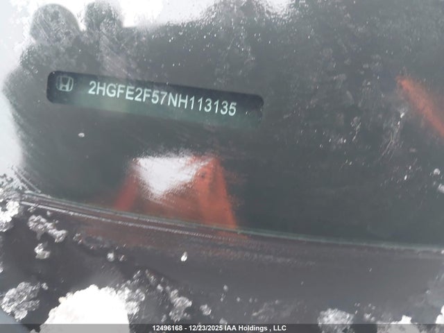 12496168 :رقم المزاد ، 2HGFE2F57NH113135 vin ، 2022 Honda Civic Sport مزاد بيع