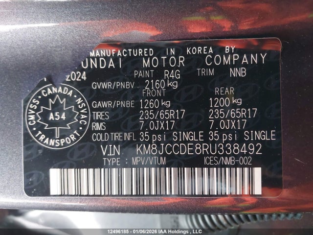 KM8JCCDE8RU338492 Hyundai Tucson