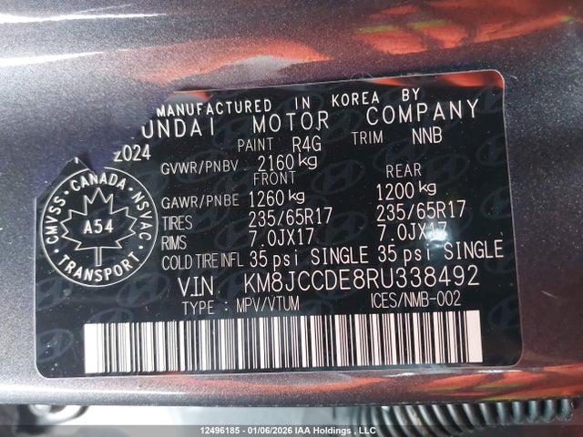 KM8JCCDE8RU338492 Hyundai Tucson