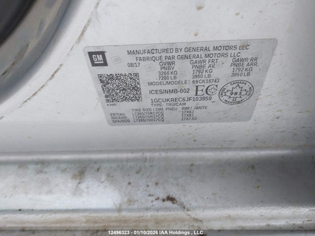 1GCUKREC6JF103859 Chevrolet Silverado K1500 Lt