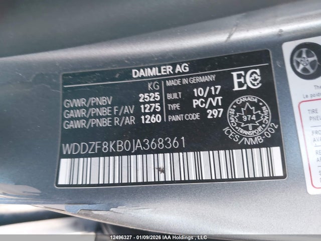 WDDZF8KB0JA368361 Mercedes-Benz E 63 AMG-S