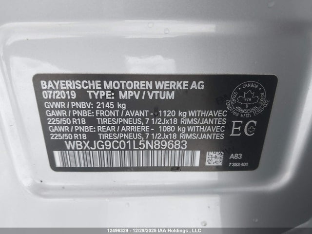 WBXJG9C01L5N89683 BMW X1 Xdrive28i