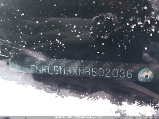 5FNRL5H3XHB502036 Honda ODYSSEY SE