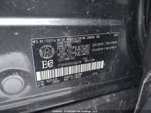 2T3R1RFV6SC562318 Toyota Rav4 Xle
