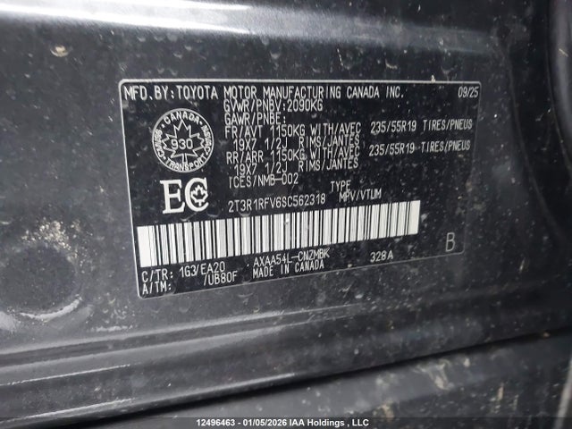 2T3R1RFV6SC562318 Toyota Rav4 Xle