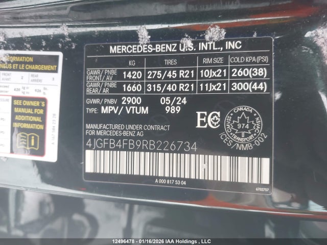 4JGFB4FB9RB226734 Mercedes-Benz Gle 350 4matic