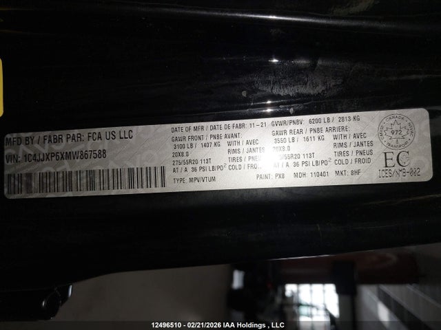 1C4JJXP6XMW867588 Jeep Wrangler Unlimited Sahara 4xe