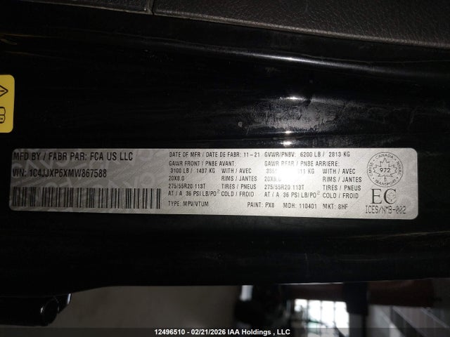 1C4JJXP6XMW867588 Jeep Wrangler Unlimited Sahara 4xe